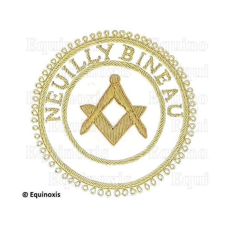 Badge / Macaron GLNF – Grande tenue provinciale – Assistant Grand Maître – Neuilly Bineau – Brodé main